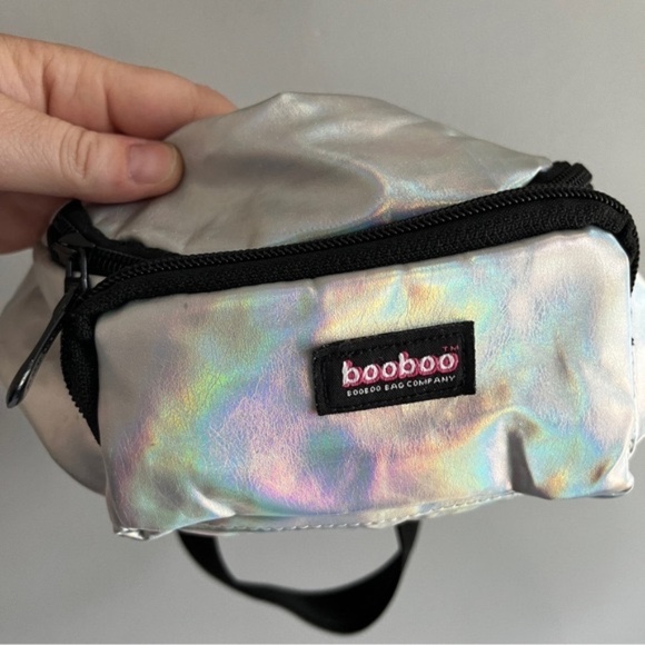 Booboo Bag Company Shimmering Iridescent Silver Kids Fanny Pack - Picture 3 of 6